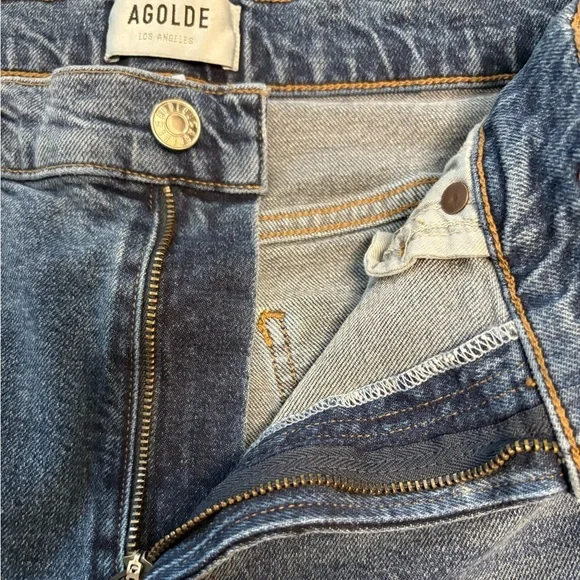 Agolde Vintage High Rise Bootcut Non Distressed Medium Blue Denim Jean Size 28